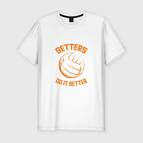 Мужская slim-футболка Setters Do It Better / Белый – фото 1