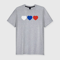 Мужская slim-футболка Сердце триколор
