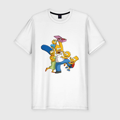 Мужская slim-футболка Simpsons donuts / Белый – фото 1
