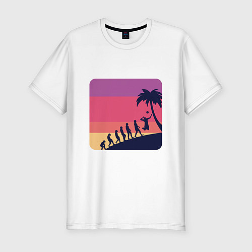 Мужская slim-футболка Summer - Volleyball / Белый – фото 1