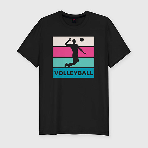 Мужская slim-футболка Volleyball Play / Черный – фото 1