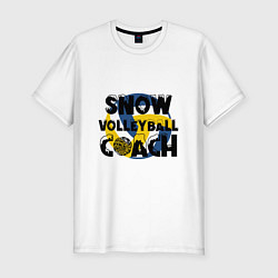 Мужская slim-футболка Snow Volleyball Coach