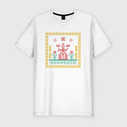 Мужская slim-футболка Макошь Славянская Богиня Судьбы