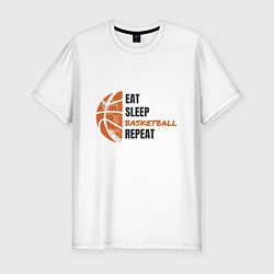 Мужская slim-футболка День Баскетбола