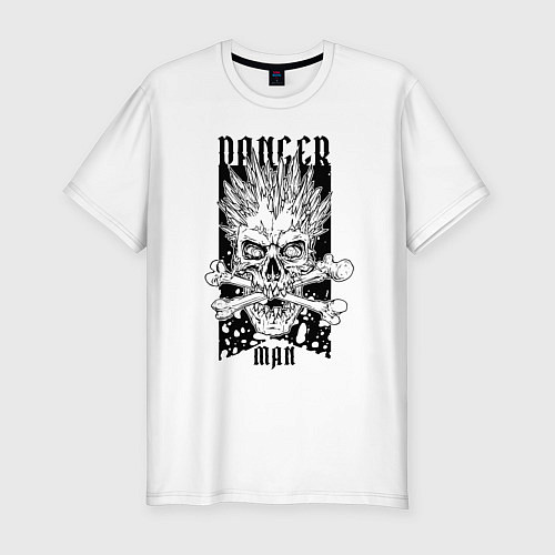 Мужская slim-футболка Danger mаn / Белый – фото 1