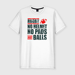 Мужская slim-футболка Регби без шлема, без щитков, только мяч
