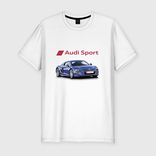 Мужская slim-футболка Audi sport Racing / Белый – фото 1