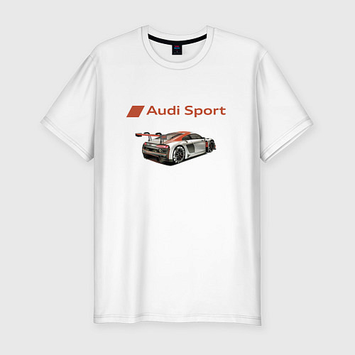 Мужская slim-футболка Ауди Автоспорт / Белый – фото 1