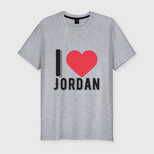 Мужская slim-футболка I Love Jordan / Меланж – фото 1