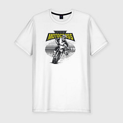 Футболка slim-fit Motocross Мотокросс, цвет: белый