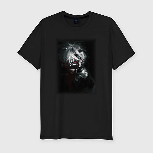 Мужская slim-футболка Канеки Кен Токийский Гуль Ghoul / Черный – фото 1