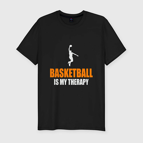 Мужская slim-футболка Терапия - Баскетбол / Черный – фото 1