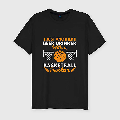 Мужская slim-футболка Beer & Basket / Черный – фото 1