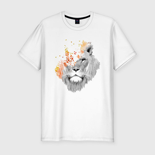 Мужская slim-футболка Царь зверей Art / Белый – фото 1