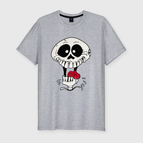 Мужская slim-футболка Smile Hype Skull / Меланж – фото 1