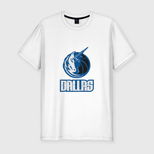 Мужская slim-футболка Dallas - Mavericks / Белый – фото 1