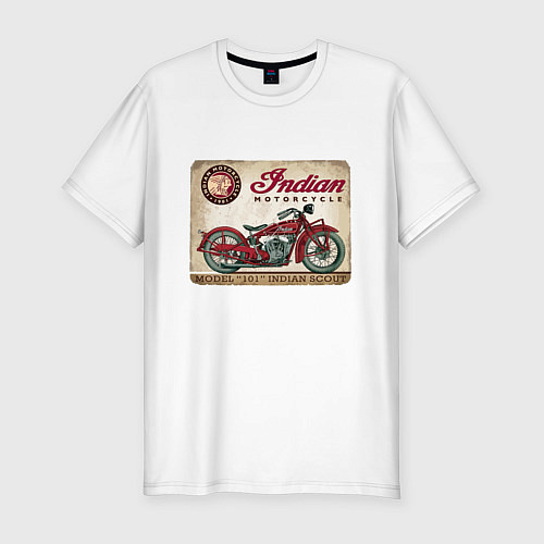 Мужская slim-футболка Indian motorcycle 1901 / Белый – фото 1