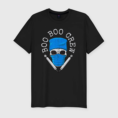 Мужская slim-футболка BOO BOO CREW / Черный – фото 1