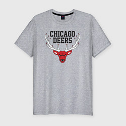 Футболка slim-fit Chicago deers, цвет: меланж