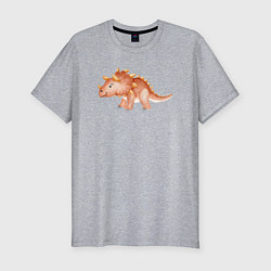 Мужская slim-футболка Динозаврик