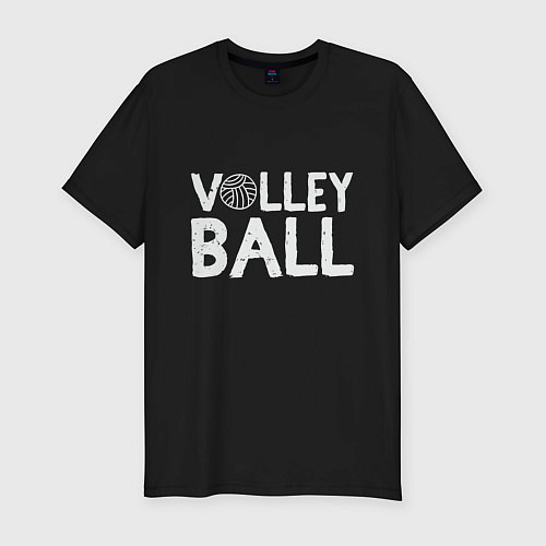 Мужская slim-футболка Спорт Волейбол / Черный – фото 1