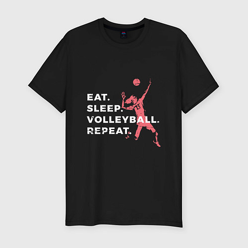 Мужская slim-футболка Volleyball Days / Черный – фото 1