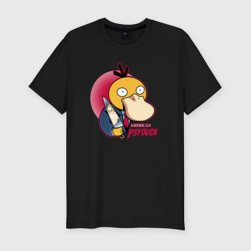 Мужская slim-футболка American Psyduck / Черный – фото 1