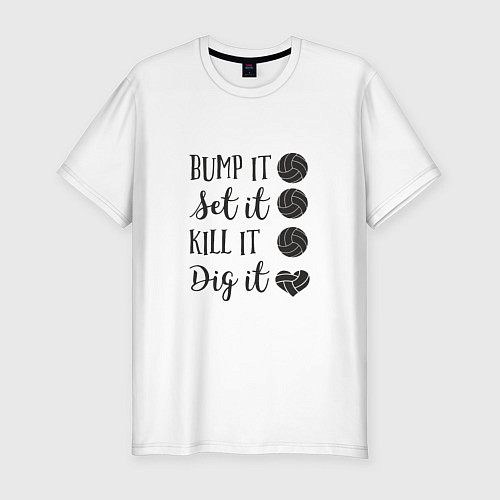 Мужская slim-футболка Bump It / Белый – фото 1