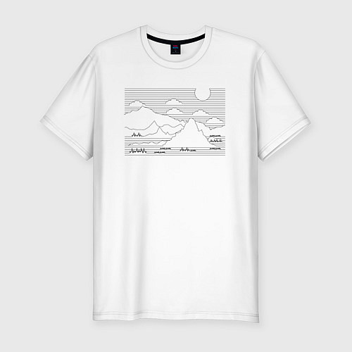 Мужская slim-футболка Горные Линии / Белый – фото 1