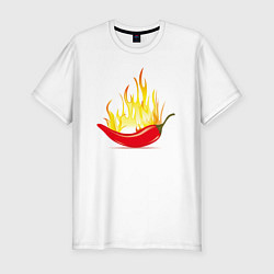 Мужская slim-футболка Перец в огне