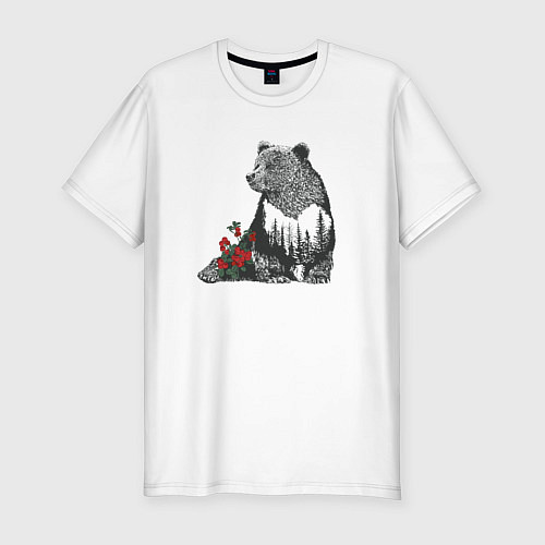 Мужская slim-футболка Символ России / Белый – фото 1