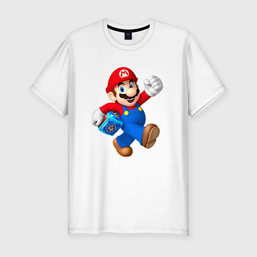 Мужская slim-футболка Super Mario Hero! / Белый – фото 1