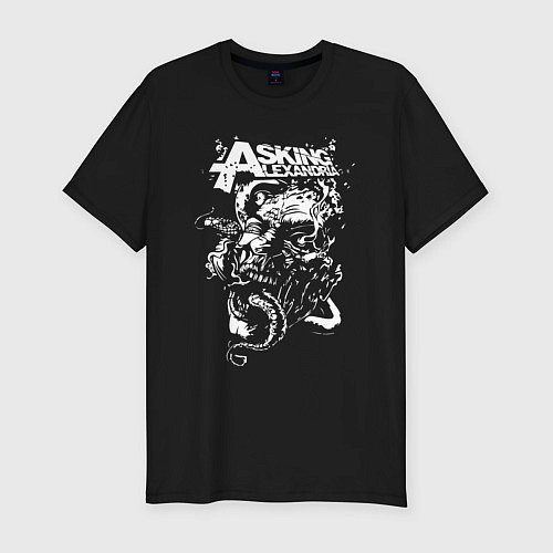 Мужская slim-футболка Asking alexandria metal / Черный – фото 1