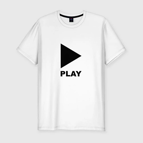 Мужская slim-футболка Play me / Белый – фото 1