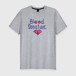 Футболка slim-fit Blood Donation, цвет: меланж