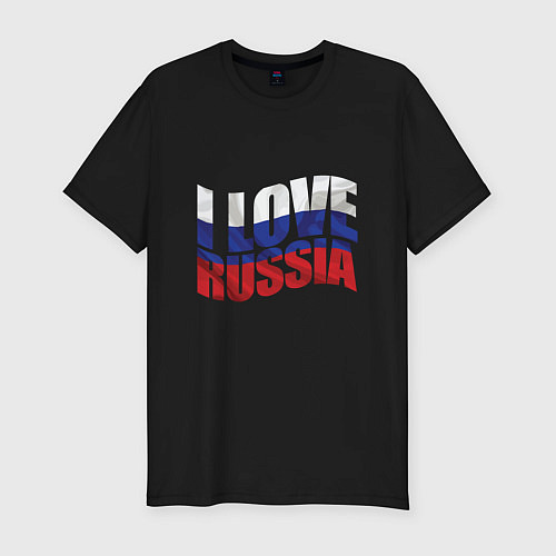Мужская slim-футболка Love - Russia / Черный – фото 1