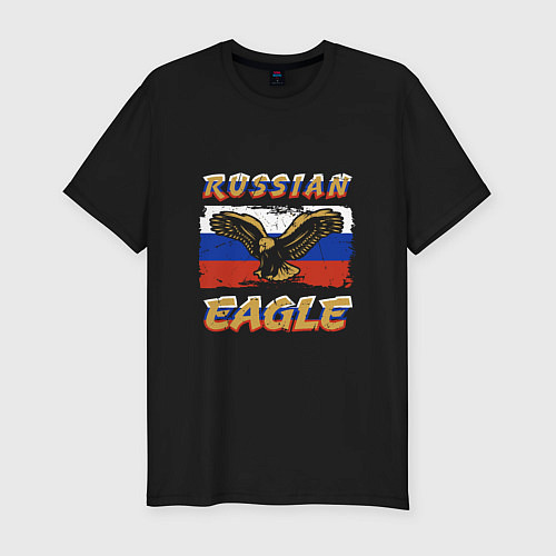 Мужская slim-футболка Russian Eagle / Черный – фото 1