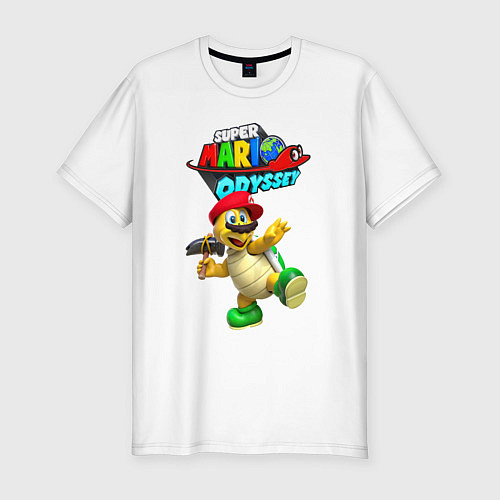 Мужская slim-футболка Super Odyssey Hero turtle Koopa Troopa / Белый – фото 1