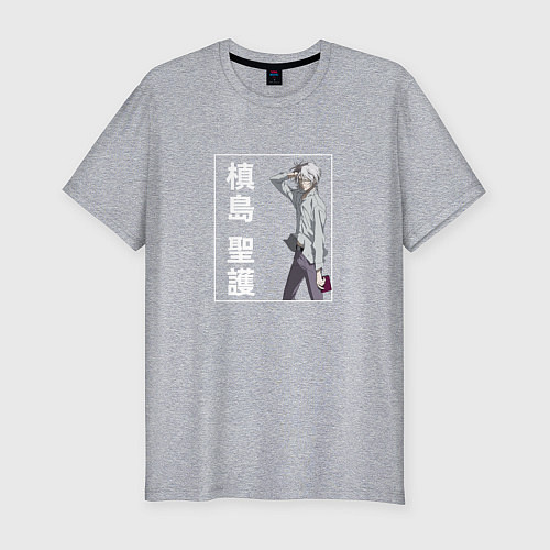Мужская slim-футболка Красавчик Сёго / Меланж – фото 1