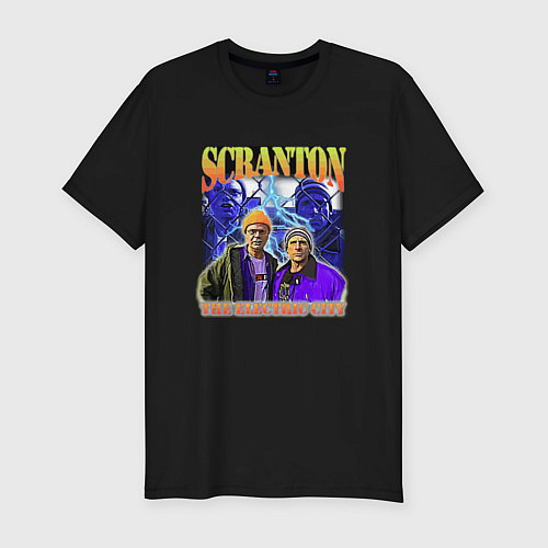 Мужская slim-футболка Scranton electric city / Черный – фото 1
