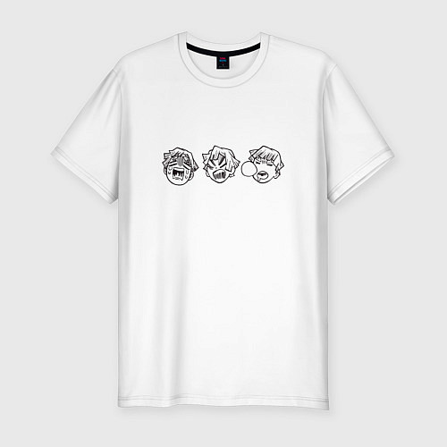 Мужская slim-футболка Клинок, рассекающий демонов Зеницу эмодзи / Белый – фото 1