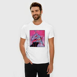 Футболка slim-fit Ева 02 Neon Evangelion, цвет: белый — фото 2