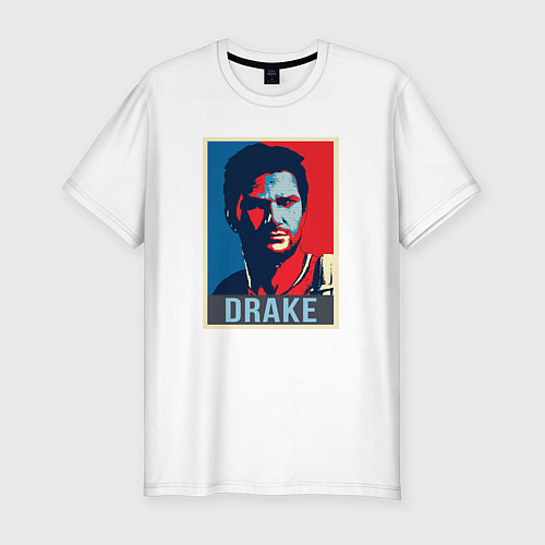 Мужская slim-футболка Uncharted Drake / Белый – фото 1