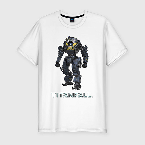 Мужская slim-футболка TITANFALL ROBOT ART титанфолл / Белый – фото 1