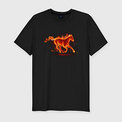 Футболка slim-fit Fire horse огненная лошадь, цвет: черный