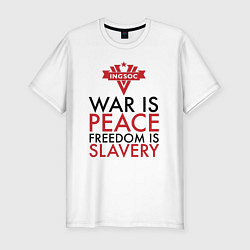 Футболка slim-fit War is peace freedom is slavery, цвет: белый