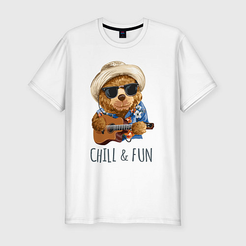 Мужская slim-футболка CHILL & FUN / Белый – фото 1