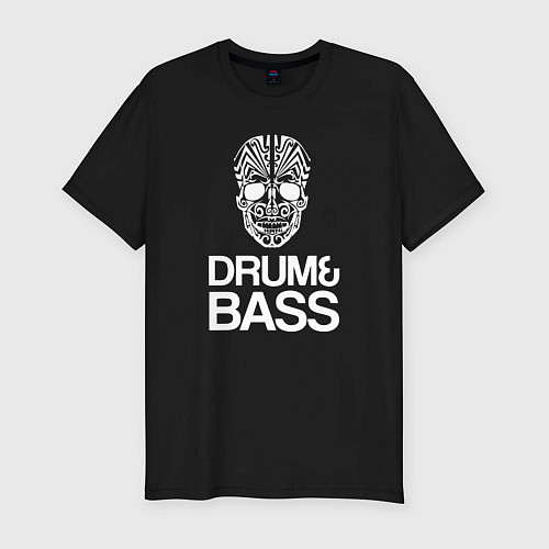 Мужская slim-футболка Drum and bass mix / Черный – фото 1