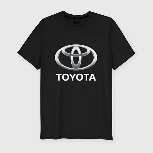 Мужская slim-футболка TOYOTA 3D Logo / Черный – фото 1