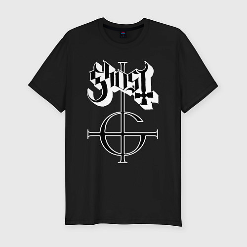 Мужская slim-футболка Ghost logo / Черный – фото 1